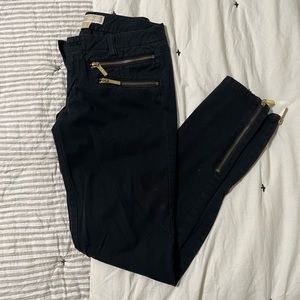 Michael Kors black with gold zipper jeans size 2